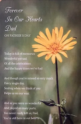 £3.25 • Buy Dad Grave Headstone Memorial Remembrance Card Father’s Day Daddy Miss You Thinki