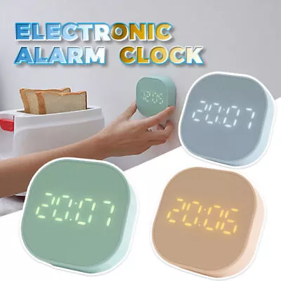 Small Digital Alarm Clock LED Bedside Wall Clock Magnetic Timer Temperature Kids • $6.63