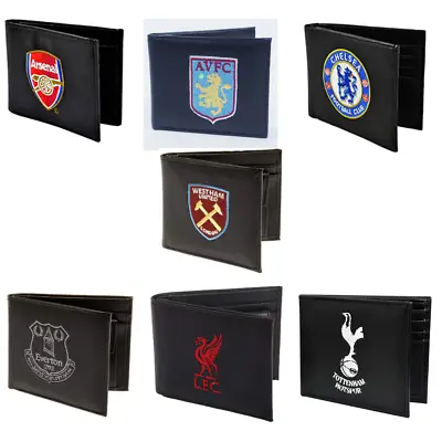 Mens Embroidered Crest Leather Football Club Sports Team Money Wallet Coin Purse • £10.74