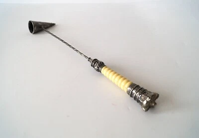 £28 • Buy Candle Snuffer Vintage Silver Plated With Crown 34 Cm Collectable Attribute