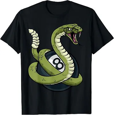 NEW LIMITED Snake Pool 8 Ball Billiards Best Design Great Gift Tee T-Shirt S-5XL • $15.99