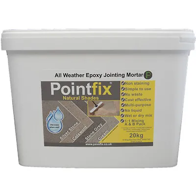 POINTFIX - Natural Shades Silver Stone 20kg All Weather Epoxy Jointing Compound • £44.40