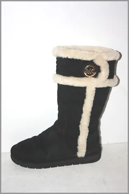 Michael Kors Mid Leather Boots Fur Wool Sheep Size 37 Very Good Condition • $125.80