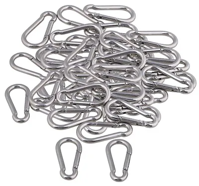 $8.50 • Buy Stainless Steel Spring Snap Quick Link Lock Ring Hook M6 60mm Pack Of 5 New