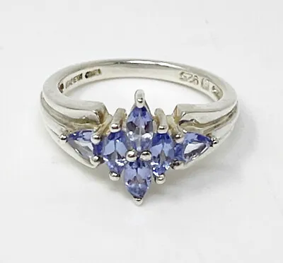 Michelle Albala 925 Sterling Silver Tanzanite Gemstone Cluster Ring Size 5.25 • $69