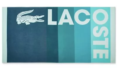 Authentic Big Lacoste Beach Towel 100% Cotton 36x72  Iconic Large Logo New Agua • £33.26