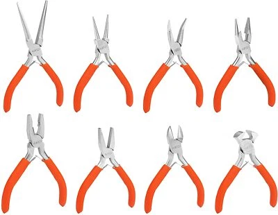 £17.99 • Buy 8 Mini Jewellery Craft Making/Beading/Wire Plier Starter Tool Kit Mixed Nose Set