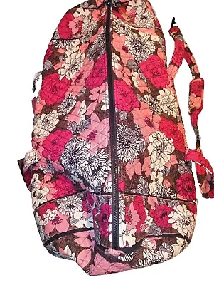 Vera Bradley Women Large Quilted Lay Flat Duffle Mocha Rouge • $45.50