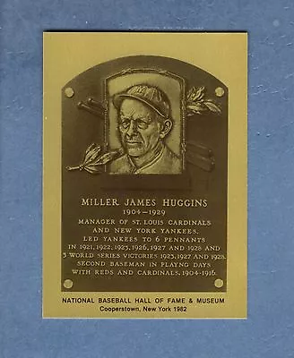 MILLER HUGGINS Yankees~Cardinals | Hall Of Fame METALLIC Plaque-card | 1/1000 • $2.95