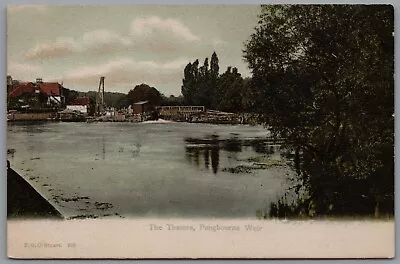 The Thames Pangbourne Weir Berkshire England Vintage Postcard • £6