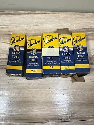 Super Silvertone Vintage 1940's Radio Tubes  Lot Of 5 ~ Untested ~ As Is • $19.99