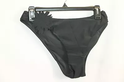 Milly Womens Black Flower Applique Bikini Bottoms #L $125 • $41.99