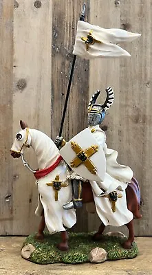 Knight On Horse With Flag Resin Statue 12  X 6.5  • $62.99