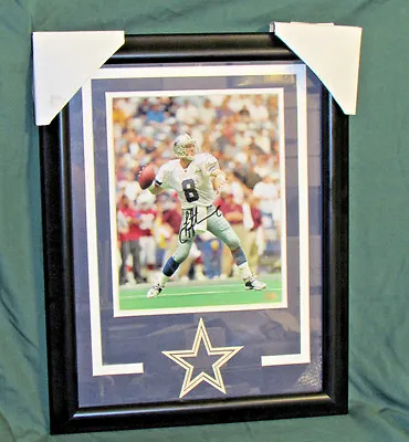 Troy Aikman Autograph 8x10 Photo Custom Double Mat Frame Mounted Memories COA • $189.95