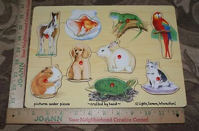 $12.99 • Buy Melissa & Doug Peg Puzzle Pets Easy Grip Fast Shipping Horse/Parrot/Dog/Cat/Fish