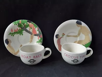 2 X London Underground Espresso Cups And Saucers Crocus Time + Another • £2.99