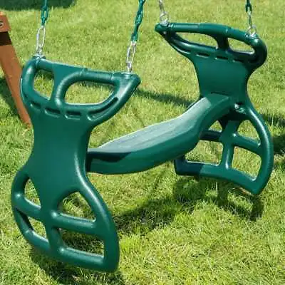 $101.22 • Buy Gorilla Playsets Durable Dual Ride Green Glider Swing With Green Coated Chains