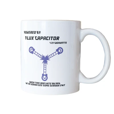 £9.95 • Buy Powered By Flux Capacitor Time Travel Movie Inspired Ceramic Coffee Gift Mug NEW