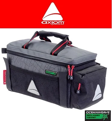 $62.84 • Buy Axiom Seymour Oceanweave P9 Bike Trunk Rack Bag Gear Black & Grey Rear Pack NEW
