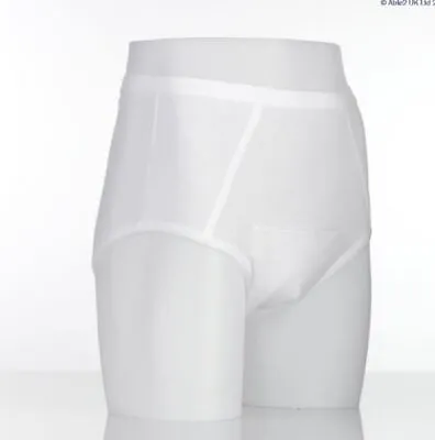 Male Vida Washable Light Incontinence Pants Y-Front Briefs White Discreet  • £16