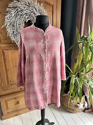 Sahara Fab Linen Long Sleeved Lagenlook Shirt Tunic  Size 3 Ch 46” • £12.99