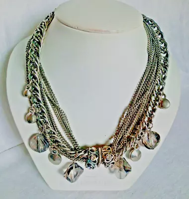 Amazing Multi Chain Pre-owned Necklace Silver Tone With Charms • $8.09