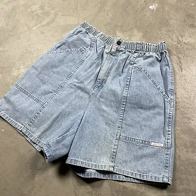 Vintage 90s Cherokee Light Blue Wash High Waisted Rise Denim Jean Shorts 28 L • $9.99