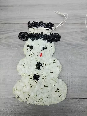 Melted Plastic Popcorn Christmas Hanging  Decorations Santa 6  & Snowman 6 . • $9