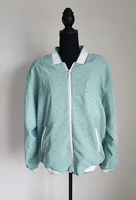 Vintage Ellesse White & Green Plaid Men's Jacket Size L • $30.90