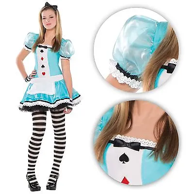 Alice In Wonderland Costume Queen Hearts Mad Hatter Fancy Dress Blue Pinafore BN • £22.59