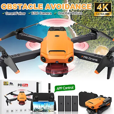 $53.99 • Buy Avoidance 4K GPS RC Drone HD Camera FPV 5G Foldable Quadcopter 3*Batteries Kit