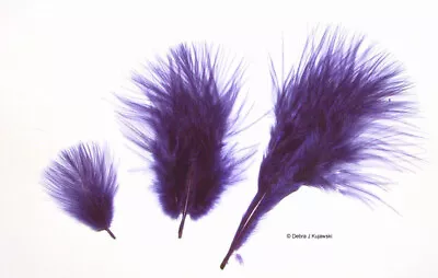 Marabou Feathers Small 1-3  Fluffs REGAL PURPLE 7 Gram Approx 105 Per Bag • $2.65