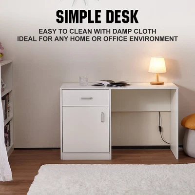 $84.55 • Buy Office Computer Desk Study Table Home Metal Student 2 Drawers Storage Cabinet