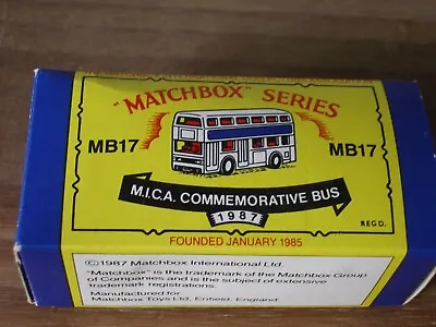 Matchbox Series MB17 MICA Commemorative Bus 1987 • £3.99