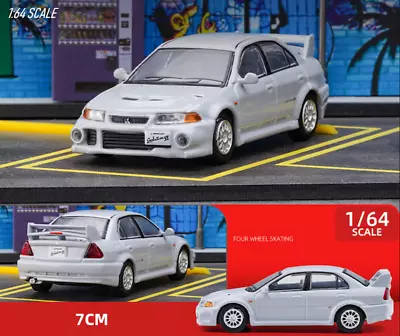 CR JKM 1:64 Grey JDM Lancer Evolution EVO 6 VI Racing Sports Model Toy Metal Car • $17.99