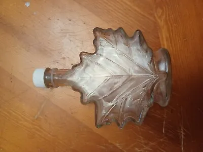 Vintage Maple Leaf Syrup Bottle Clear Glass 25 Cl 48mm Made In USA • $10