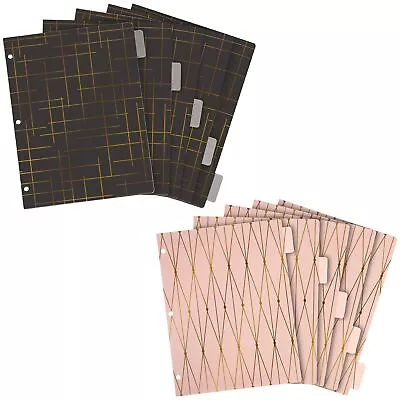 6 Pack 3 Ring Binder Dividers With 5-Tabs Pink And Black 8.5 X 11 In • $16.39