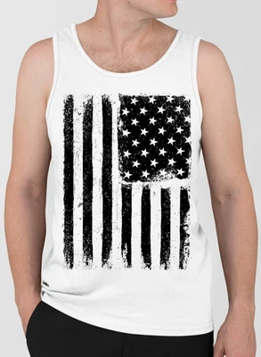 £9.95 • Buy USA Flag Grunge Distressed American Mens Tank Top | Screen Printed Vest
