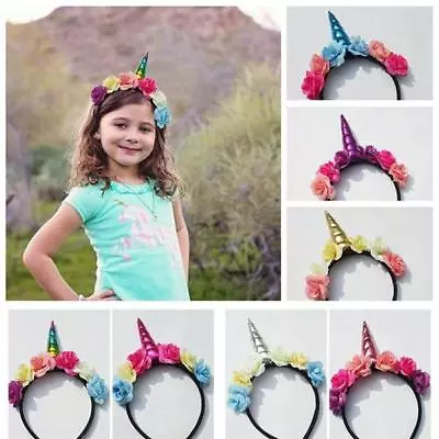 $5.38 • Buy Unicorn Horn Head Hair Band Kid Party Headband Fancy Dress Costume DIY L
