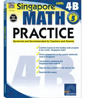 Math Practice Grade 5 (Singapore Math) - Paperback - ACCEPTABLE • $5.75