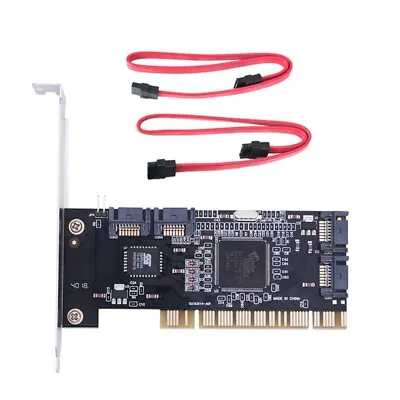 4 Ports PCI SATA Raid Controller Internal Expansion Card With Two Sata3157 • £13.99