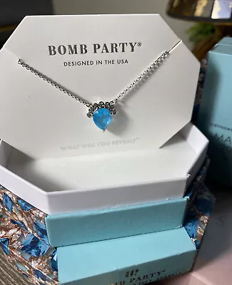 Bomb Party Necklace March 2023 Collection RBP5871 “ Shimmering Moments”🩵💙🩵🤍 • $14