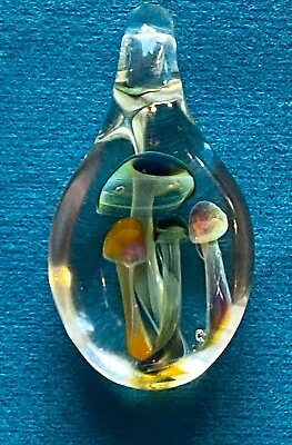 Lampwork Boro Glass Mushroom Village Pendant Focal Bead • $12.30