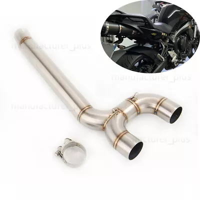 For Yamaha FZ6 FZ6S/N 2004-2011 Exhaust Tips 51mm Mid Pipe Stainless Steel Pipe • $86.02