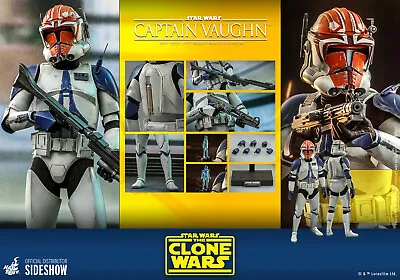 Hot Toys Star Wars Captain Vaughn 1:6 Scale Figure The Clone Wars New TMS065 • $279.99