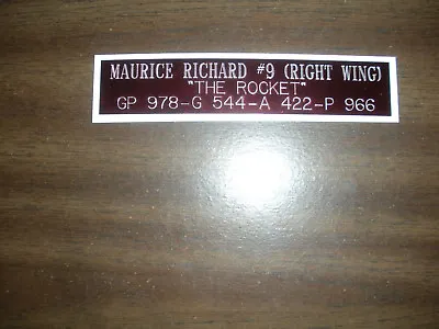 Maurice Richard (canadiens)  Nameplate For Signed Puck Display/jersey Case/photo • $7.95