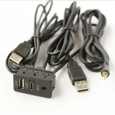 USB Extension Cable Adapter Car Dash Flush Mount AUX Dual USB Port Panel 150CM • $17
