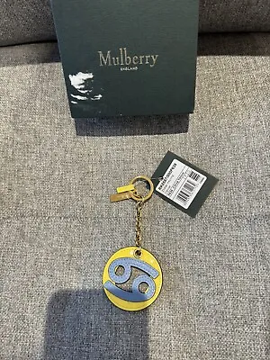 Authentic Mulberry Leather Zodiac Star Sign Keyring Bag Charm - Cancer • £35.95