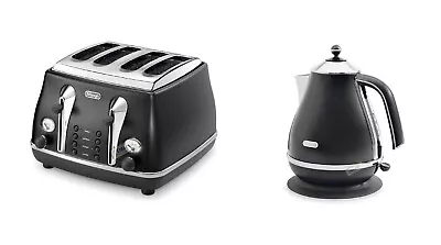 Delonghi Icona Classic Black 1.7L Kettle + 4 Slice Toaster Brand New  • $289.99