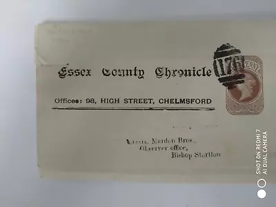 Old British Envelope From Essex County Chronicle To  Bishops Stortford Observer • £1